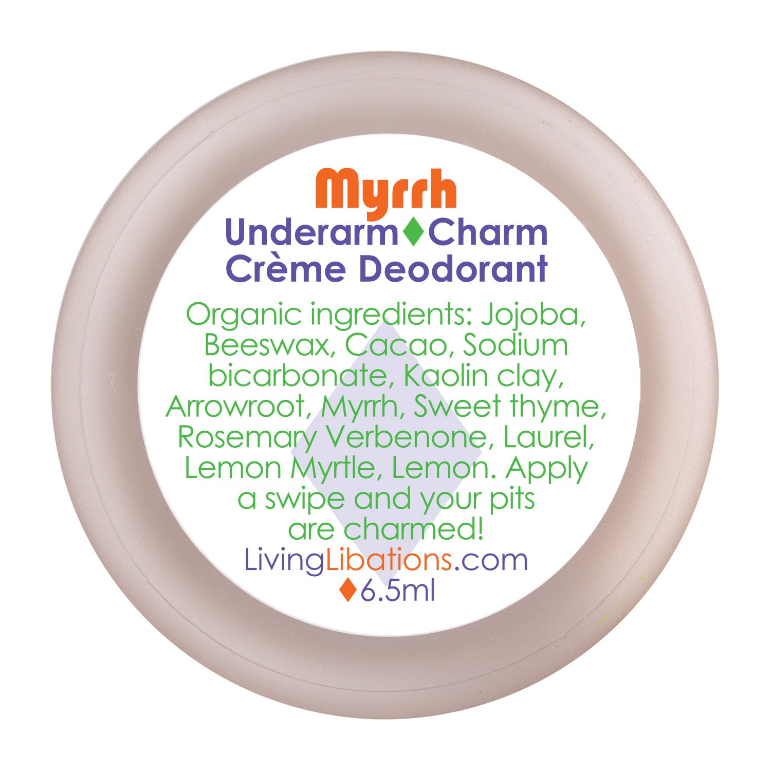 Myrrh Underarm Charm | Organic Sacred Myrrh Crème Deodorant