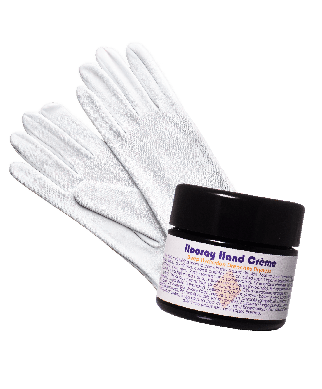 White gloves and a jar of hand cream